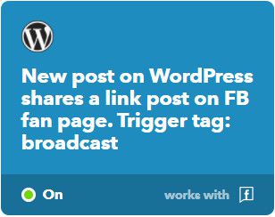 IFTTT module for sharing the WP post